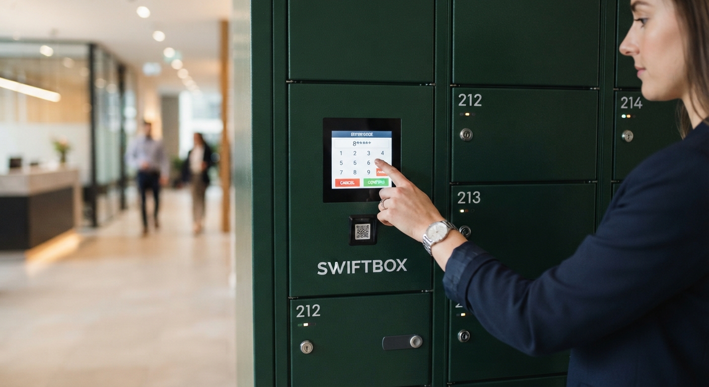 Sistema de lockers inteligentes en funcionamiento